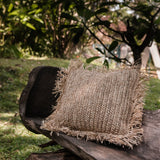 Coussin avec rembourrage | Coussin décoratif | Coussin de Canapé GANDI en Raphia