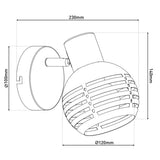 1er mur et plafond, tache "casco" en métal en noir et or, avec socket e27, 23 x 12 x 14 cm. Éclairage élégant pour le salon, la salle à manger ou la cuisine.
