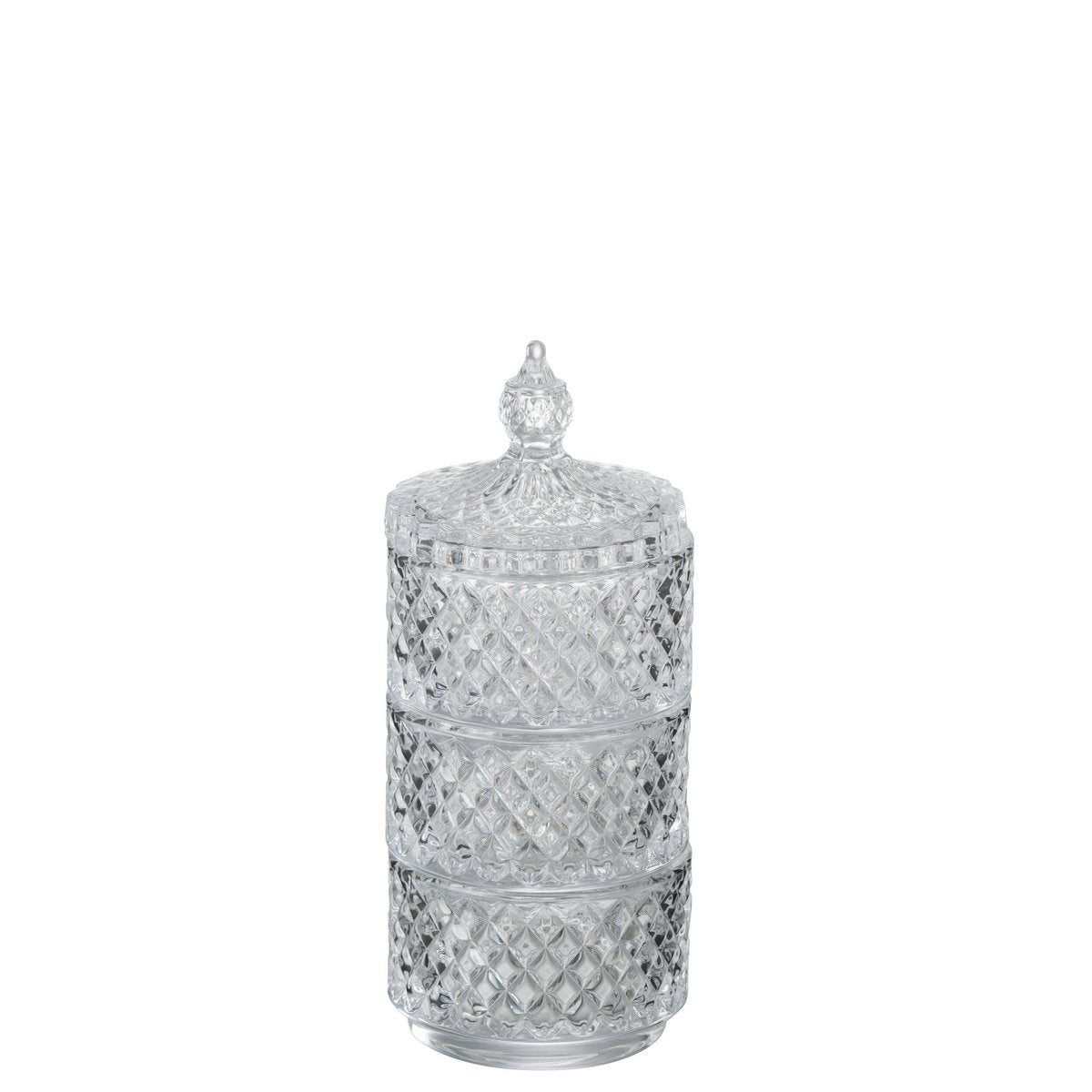 Pot de conservation J-Line en verre transparent, élégant et pratique.