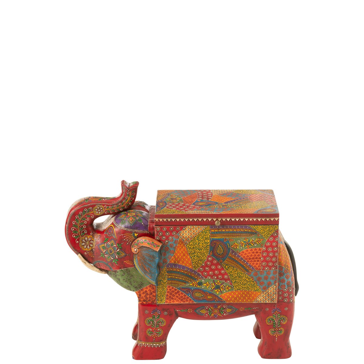 Éléphant en bois de mangue J-Line, vue de face