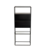 Étagère J-Line en métal noir, vue latérale, design moderne