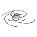 Plafond LED "Radon" en nickel en satin en métal et en plastique, avec des LED fermement intégrées Ø 57 cm