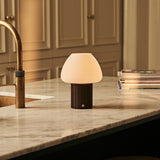 Lampe de table rechargeable Romée marron foncé