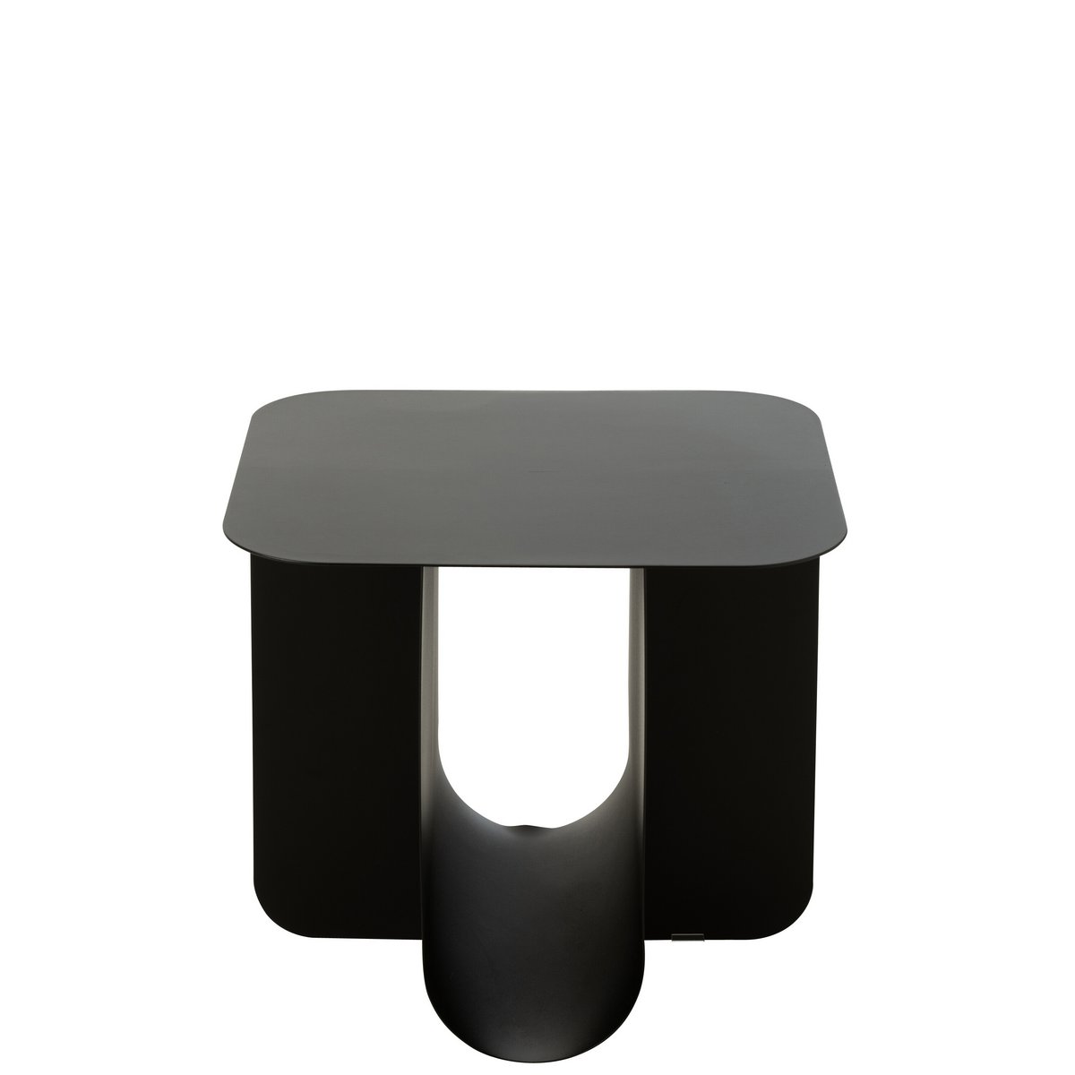 Table d'Appoint J-Line Carrée en Métal Noir vue de face