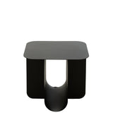 Table d'Appoint J-Line Carrée en Métal Noir vue de face
