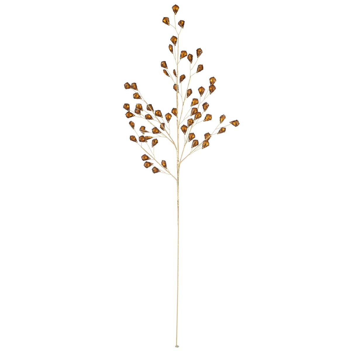 Branche J-Line Pierres Strass en plastique ambre, élégance bohème pour salon