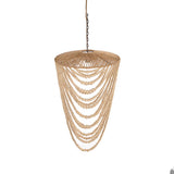 Le Lustre en Perles de Bois - Naturel - L