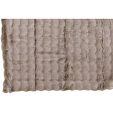 Détail du tissu polyester taupe du plaid Vague J-Line.