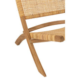Vue latérale du fauteuil Ploistoel en teck naturel