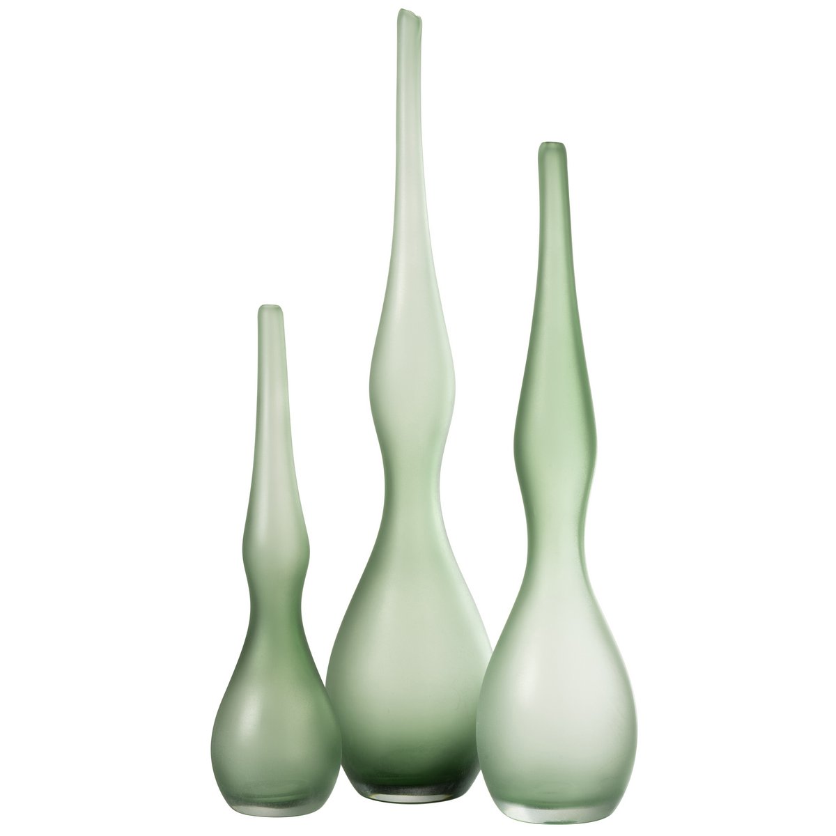 Lot de 3 vases Adria en verre vert menthe - vue 2