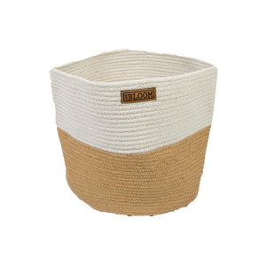 Panier Tarifa L rotin naturel et blanc