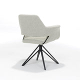 Ivoire en peluche de tissu de fauteuil katy, tourne