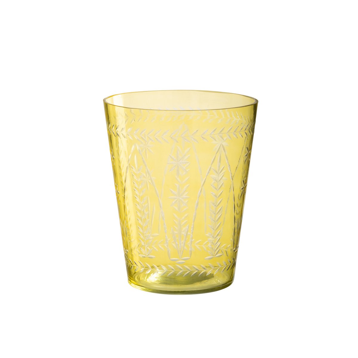 Vase Tarifa J-Line en verre jaune, design élégant et moderne