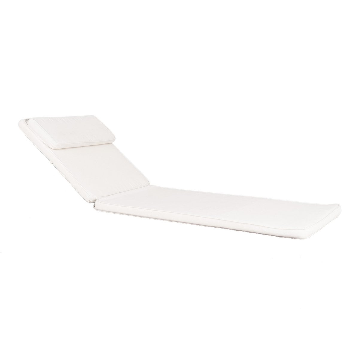 Coussin Andorre blanc en coton sur transat, vue de face