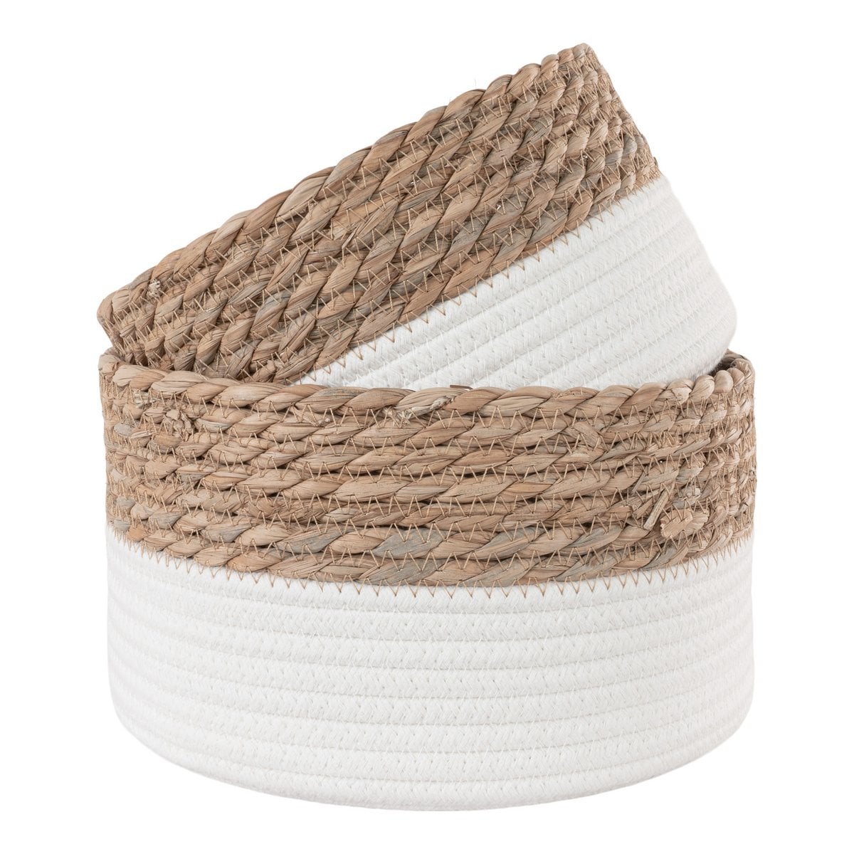 Paniers Tanta, détail du tissage en coton blanc