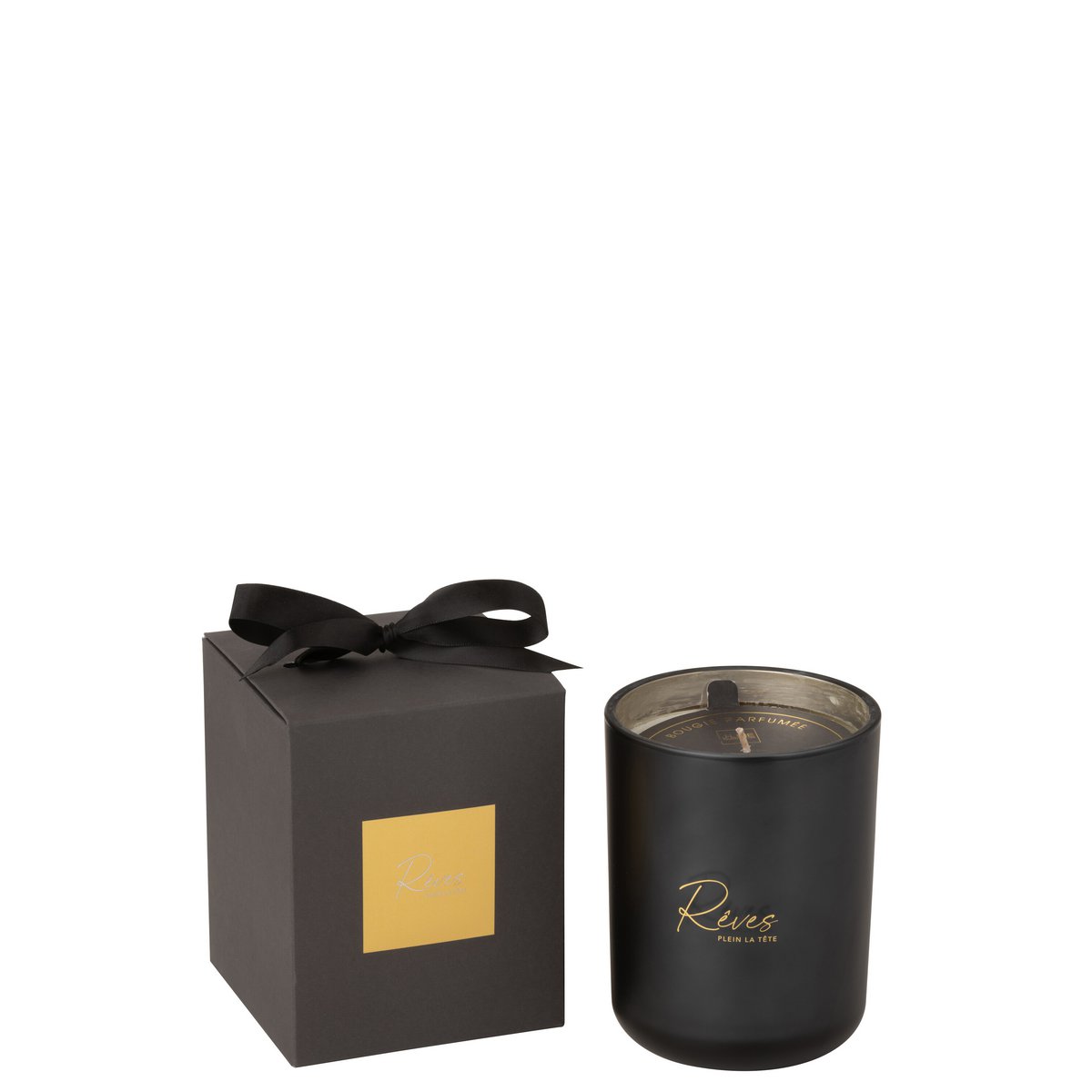 Ambiance chaleureuse créée par la bougie J-Line Rêves Noir