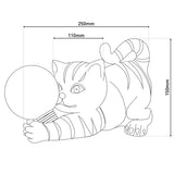 Lampe extérieure solaire LED "Cat" 25 cm décoration de longue date en plastique brun avec des LED intégrées