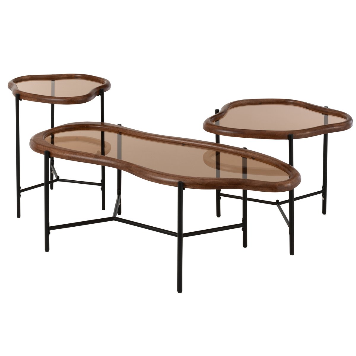 Détail du verre de la table basse J-Line Zig