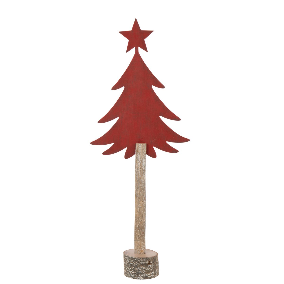 Sapin de Noël J-Line en métal et bois rouge, élégant et moderne.