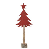 Sapin de Noël J-Line en métal et bois rouge, élégant et moderne.