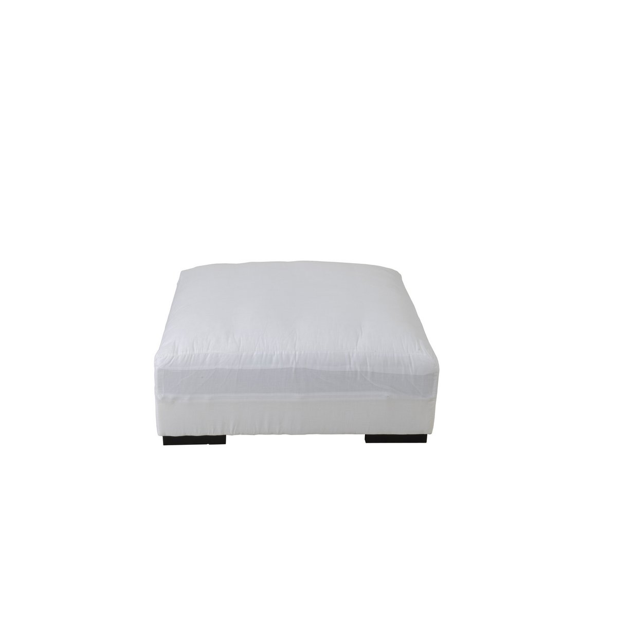 Pouf Monaco J-Line en textile blanc, vue de face