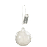 Détail de la boule en verre blanc J-Line, mettant en avant les plumes.