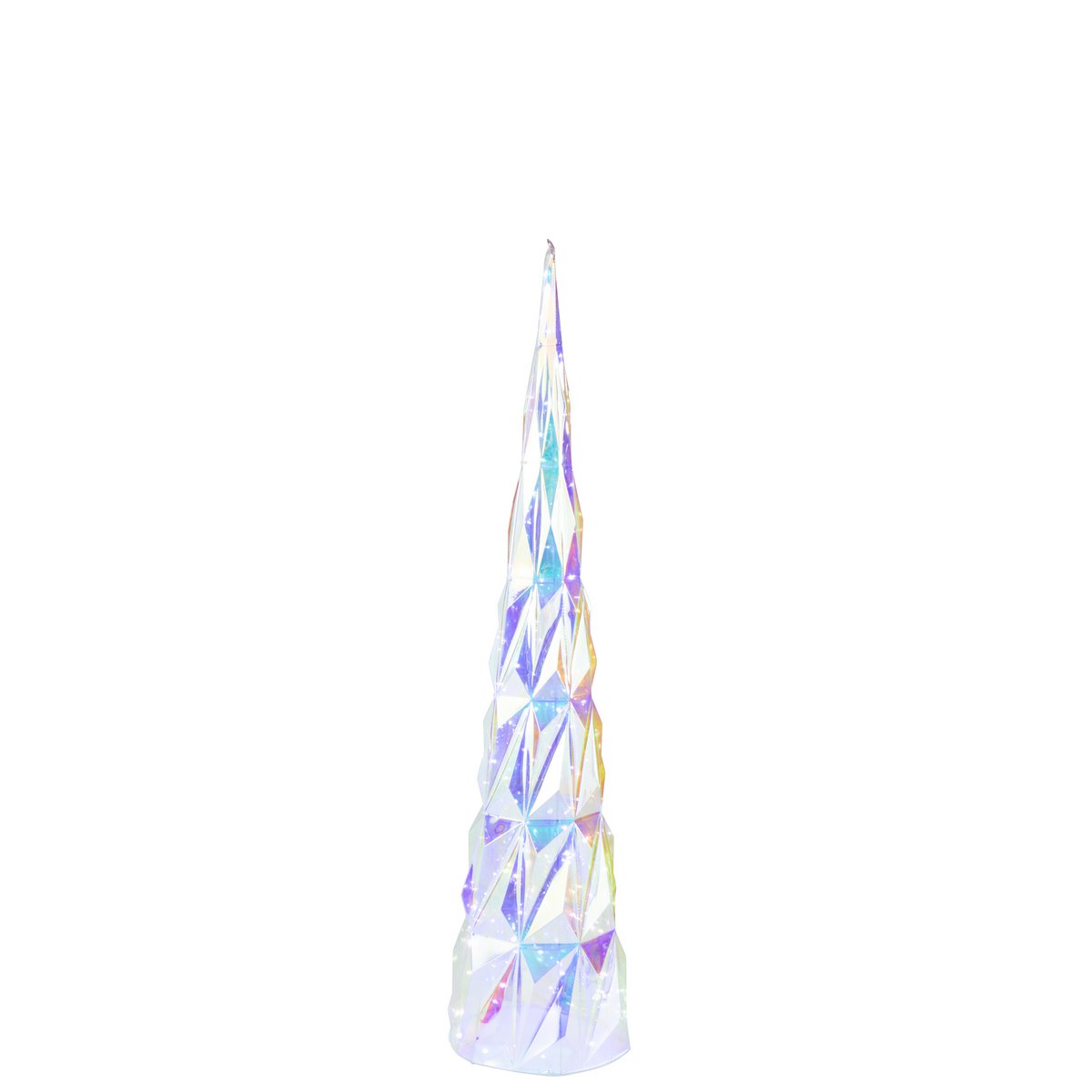 Arbre de décoration J-Line avec lumières LED multicolores, vue d'ensemble.