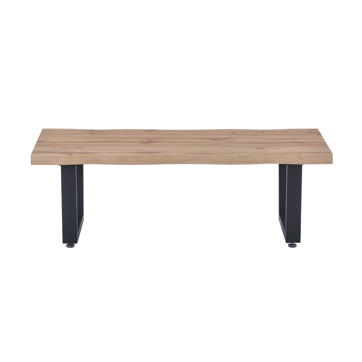 Détail du plateau en chêne sauvage de la table basse