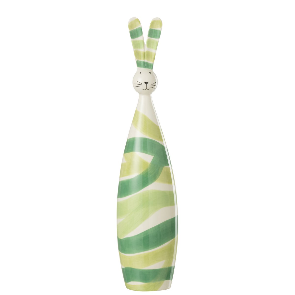 Figurine Lapin en Céramique Verte J-Line - Détail des oreilles