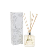 Bâtonnets parfumés J-Line White Gardens en verre blanc, ambiance élégante et florale