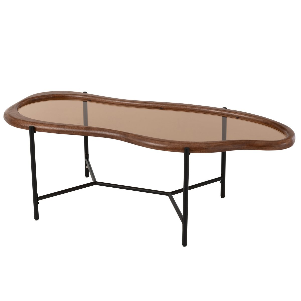 Table basse J-Line Zig en verre, mise en scène