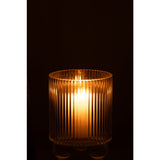 Détail de la lanterne J-Line Clara, matériau en verre blanc