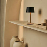 Lampe de table rechargeable David noir et or