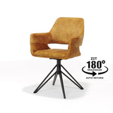 Chaise de bras Katy Black Duty Put - Aurora Velours Gold