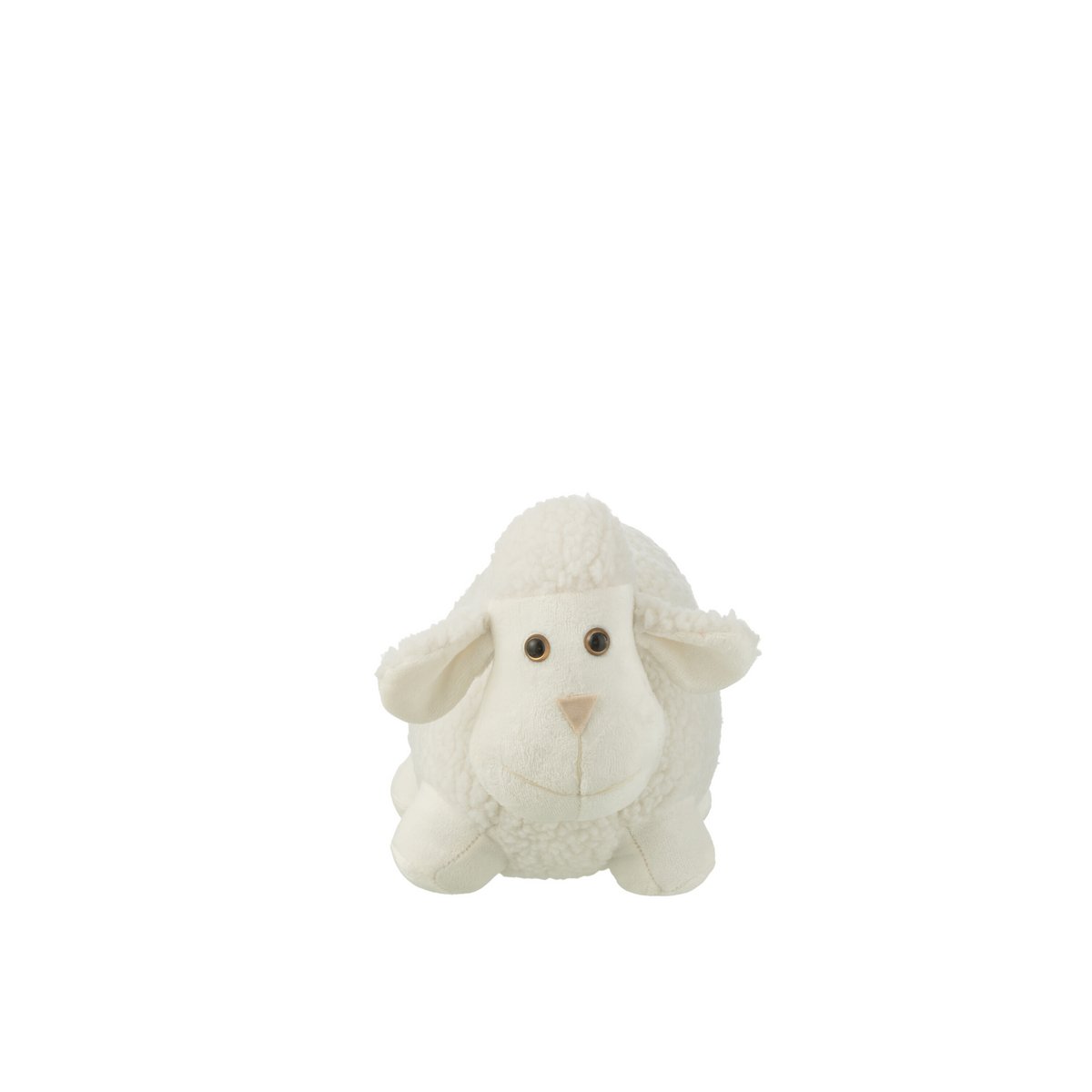 J-Door Stop Moutons en polyester blanc, vue latérale mettant en valeur la forme