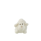 J-Door Stop Moutons en polyester blanc, vue latérale mettant en valeur la forme