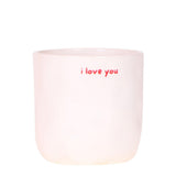 Pot Je t'aime Kolibri en céramique blanche avec inscription rouge