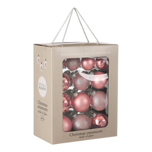 Set boules de Noël Boules en verre Rose