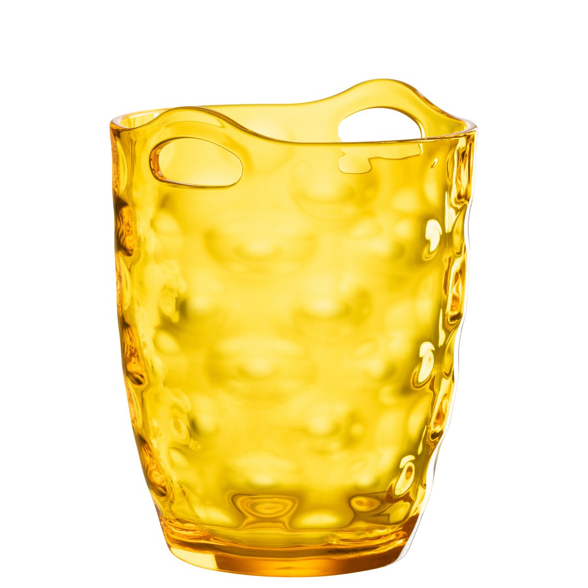 Seau à glace J-Line Leonard en plastique jaune, élégant et moderne