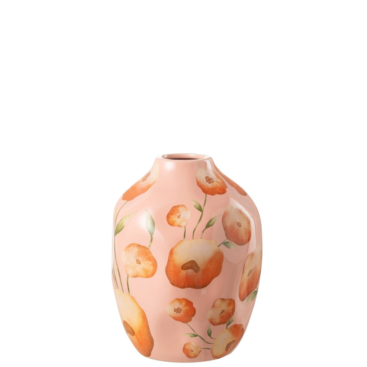 Vase J-Line en céramique saumon avec finition élégante