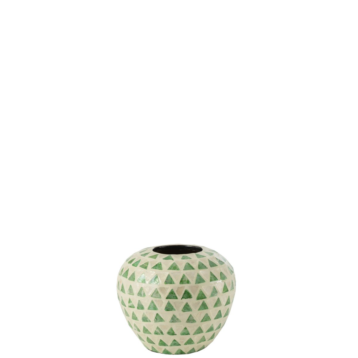 Vase Nuye Bol en rotin vert de J-Line, design bohème élégant