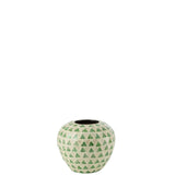 Vase Nuye Bol en rotin vert de J-Line, design bohème élégant