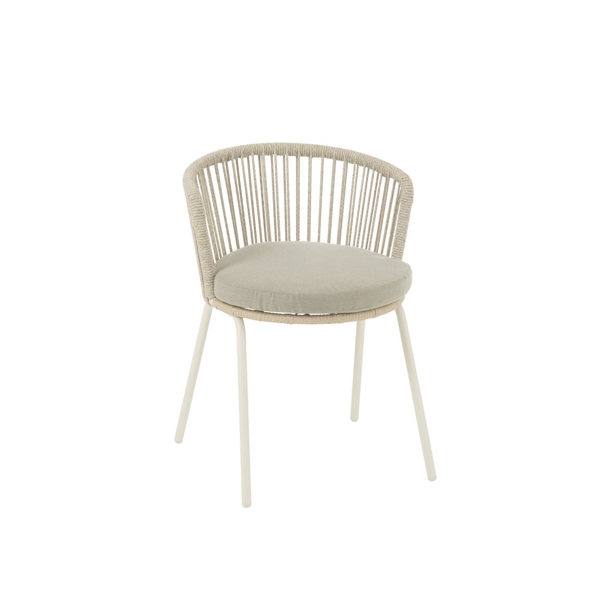 Chaise Toa J-Line en métal et corde gris vue de face