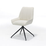Chaise Montana en tissu Ecru - vue latérale mettant en avant sa structure élégante