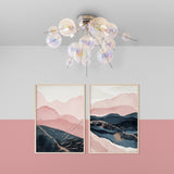 Plafond "Explosion" Iris en métal et verre, versions G9, plafond pour salle à manger, salon, couloir ou bureau, Ø57 cm
