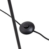 Lampe d'empilement "Stelo", lampadaire moderne en métal noir et verre fumé, socket E27, 128,5 cm de haut, pour salle à manger, salon, couloir ou bureau,