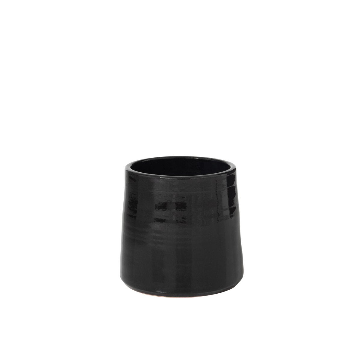 Pot de fleur J-Line en céramique noire, design moderne et élégant, diamètre 23 cm