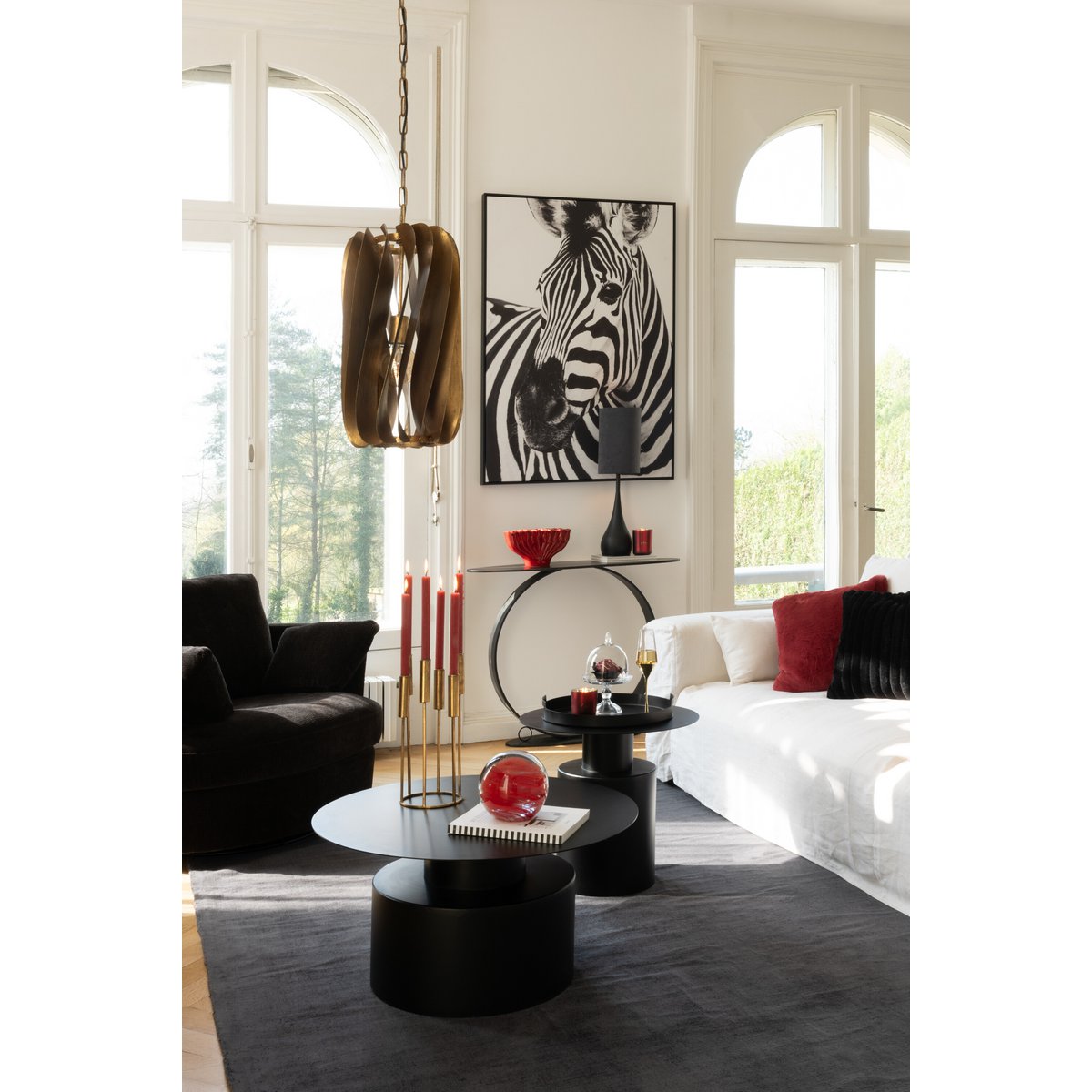 Zoom sur le matériau en verre de la décoration murale zèbre J-Line