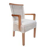 Chaise de salle à manger avec des accoudoirs chaise rotin blanc Perth Parapils Roard fauteuil durable