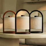 Lampe rechargeable en bois marron foncé River